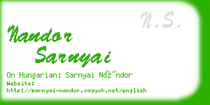 nandor sarnyai business card